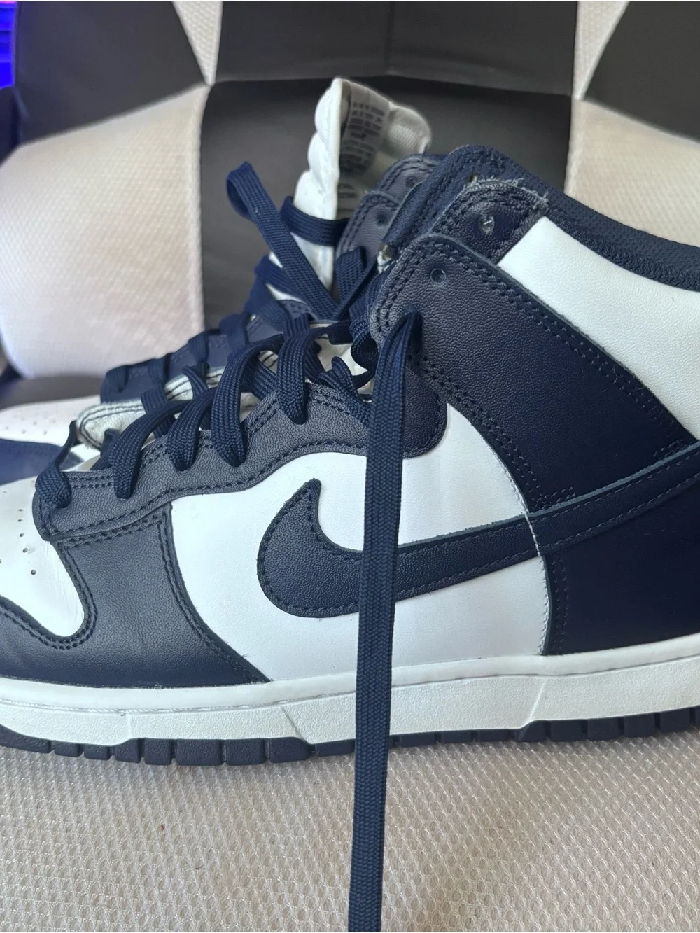 Nike Men’s High-Top Sneakers - Navy & White